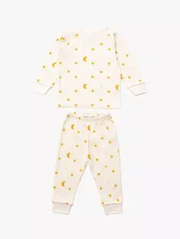 Пижамный комплект со звездами из органического хлопка для малышей Little Green Radicals, крем