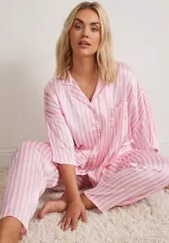 Пижамный комплект STRIPE SET Yours Clothing, светло-розовый