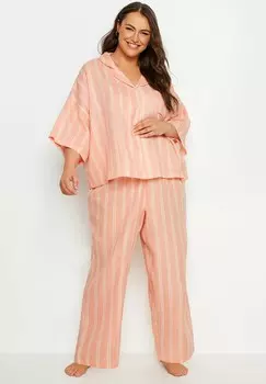 Пижамный комплект STRIPED SET Yours Clothing, абрикос