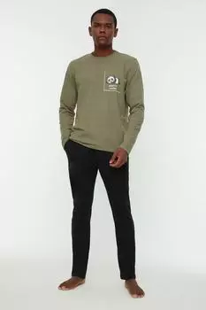 Пижамный комплект Trendyol мужской стандартного кроя с принтом