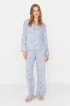Пижамный комплект Trendyol с рисунком кролика, сиреневый