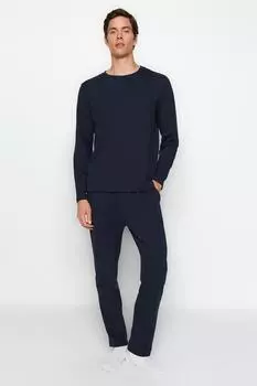 Пижамный комплект Trendyol стандартного кроя, темно-синий