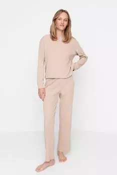 Пижамный комплект TRENDYOLMLLA, бежевый