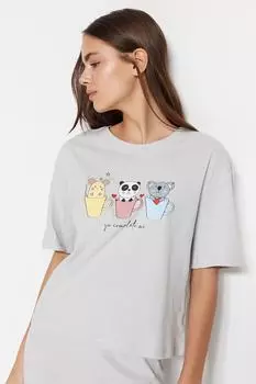 Пижамный комплект TRENDYOLMLLA, серый