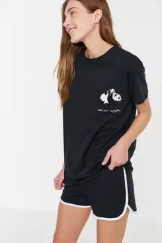 Пижамный комплект TRENDYOLMLLA, темно-синий