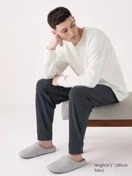 Пижамный комплект ultra stretch горловина хенли Uniqlo, белый