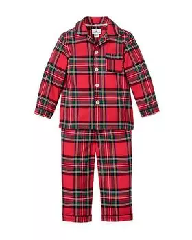 Пижамный комплект унисекс Imperial Tartan Flannel - для младенцев, маленьких детей, больших детей Petite Plume, красный