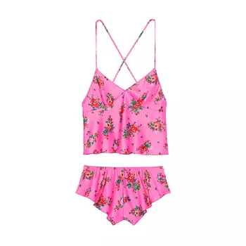 Пижамный комплект Victoria's Secret Icon Satin, розовый