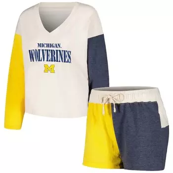 Пижамный комплект Wes & Willy Michigan Wolverines, кремовый
