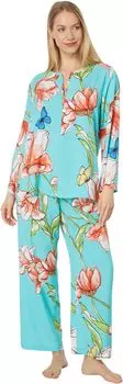 Пижамный комплект Wild Poppy Natori, цвет Seaglass