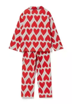 Пижамный комплект WITH HEART PRINT United Colors of Benetton, серый/красный