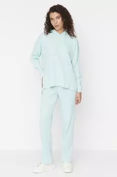 Пижамный комплект - Зеленый - Однотонный Trendyol, зеленый