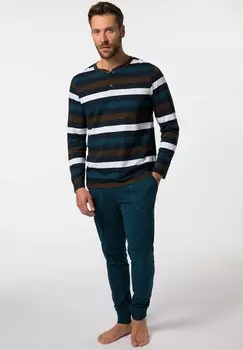 Пижамный комплект ZWEITEILER HENLEY MIT RINGELN LANGE SET JP1880, цвет Mottled Dark Brown