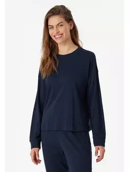 Пижамный лонгслив Schiesser, темно-синий