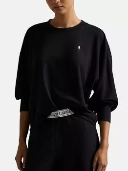 Пижамный свитшот и широкий комплект из клубной махровой ткани Polo Ralph Lauren, черный