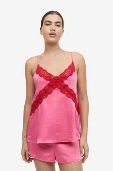 Пижамный топ и шорты H&M, розовый
