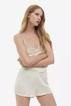 Пижамный топ и шорты H&M, светло-бежевый