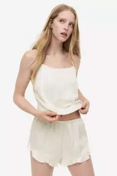 Пижамный топ и шорты H&M, светло-бежевый