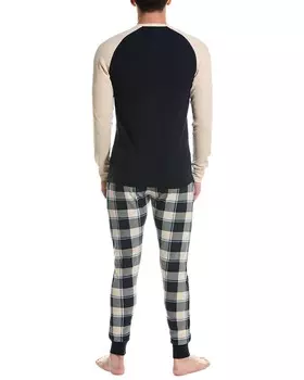 Пижамный топ и спортивный комплект Brooks Brothers из 2 предметов вафельной вязки, синий