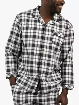 Пижамный топ Mason в клетку с длинными рукавами Cyberjammies, черный микс