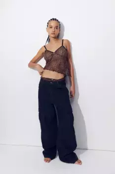 Пижамный топ на бретелях H&M, коричневый
