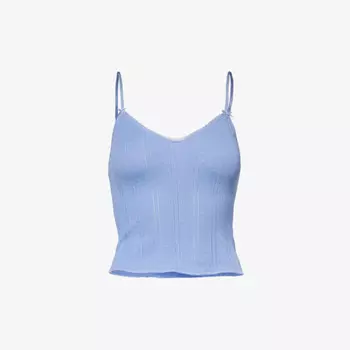 Пижамный топ облегающего кроя из органического хлопка Cou Cou Intimates, синий