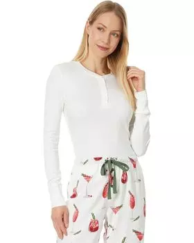 Пижамный топ P.J. Salvage Loungewear Back To Basics Long, слоновая кость