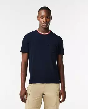 Пижамный топ с контрастным воротником Lacoste, темно-синий