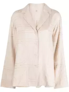 Пижамный топ с монограммой TOTEME, нейтральный