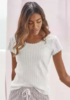 Пижамный топ S.Oliver из ажурной вязки, цвет Ecru