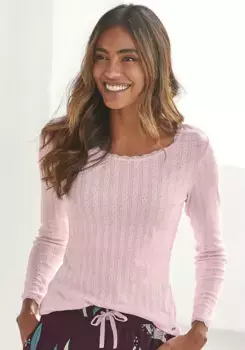 Пижамный топ S.Oliver из ажурной вязки, розовый