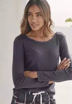 Пижамный топ S.Oliver из ажурной вязки, цвет Graphit