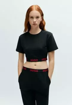 Пижамный топ SPORTY LOGO HUGO, черный