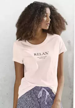 Пижамный топ Vivance Dreams с эффектным принтом, розовый