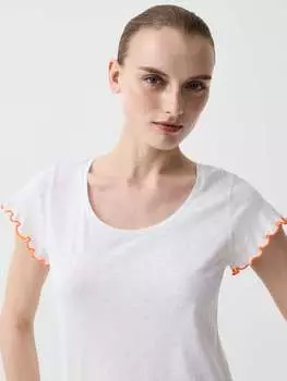 Пижамный топ в горошек с волнистой окантовкой Ovs, цвет optical white
