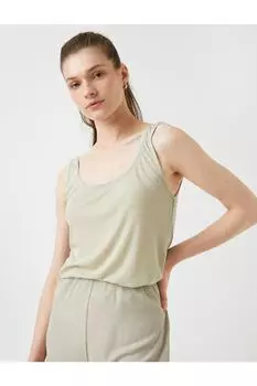 Пижамный верх-майка с окантовкой Koton, серый