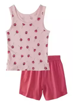 Пижамы Buffalo (упаковка, 2 шт., 1 шт.), с верхом для теплых летних ночей, цвет Pink / Gemustert