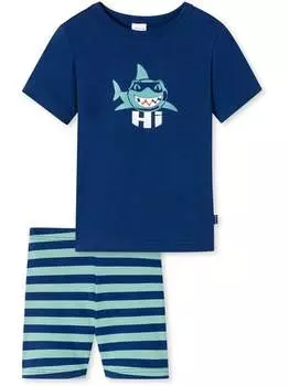 Пижамы casual world из органического хлопка Schiesser, синий