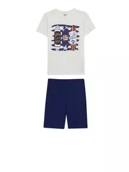 Пижамы Defacto, синий/белый