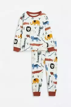 Пижамы из джерси H&amp;M, белый/животные