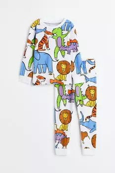 Пижамы из джерси H&amp;M, белый/животные