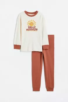 Пижамы из джерси H&amp;M, натуральный белый/hello sunshine