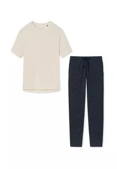 Пижамы из органического хлопка SCHIESSER, цвет Blau Gepunktet Creme