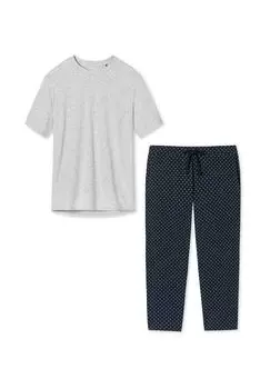 Пижамы из органического хлопка SCHIESSER, цвет Blau Gepunktet Grau