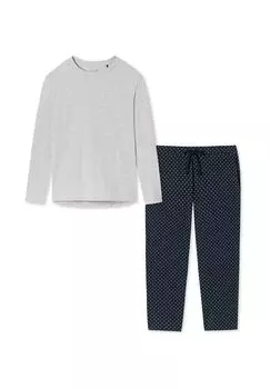 Пижамы из органического хлопка SCHIESSER, цвет Blau Gepunktet Grau