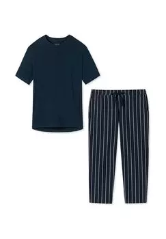 Пижамы из органического хлопка SCHIESSER, цвет Blau Gestreift Dunkelblau