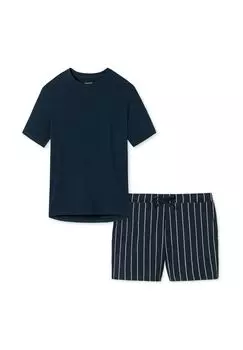 Пижамы из органического хлопка SCHIESSER, цвет Blau Gestreift Dunkelblau
