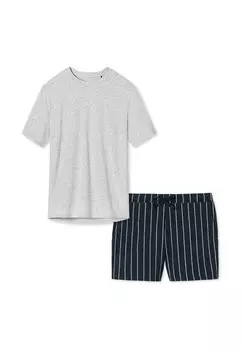 Пижамы из органического хлопка SCHIESSER, цвет Blau Gestreift Grau