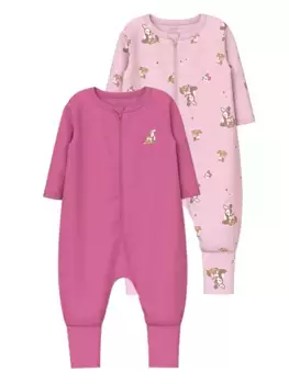 Пижамы Name It "NBFNIGHTSUIT 2P ZIP FF ROSE DEER NOOS" (упаковка, 2 шт.), цвет Ibis Rose