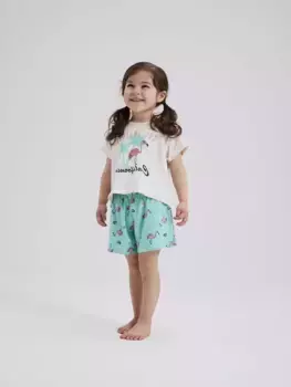 Пижамы Name It "NKFNIGHTSET CAP POOL BLUE FLAMINGO NOOS" (комплект, 2 шт.), синий